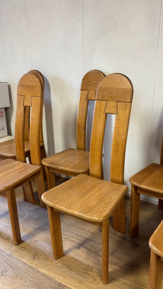 Image 1 of 6x De Puydt eetkamerstoelen, eiken