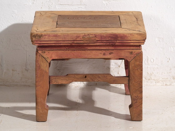 Tavolino basso antico in legno di olmo, Cina, circa 1870, Tavoli da pranzo, Rosso (foto 6 di 8)