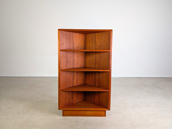 Image 1 of Libreria a scaffale angolare del Midcentury in teak design danese vintage 1960