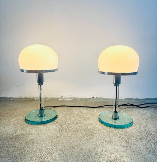 Lámpara de escritorio WG-24 de Wilhelm Wagenfeld para Tecnolumen, Suecia, década de 1980