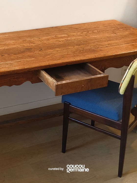 Image 1 of Table à manger chêne massif, artisanat belge (ca. 1980)