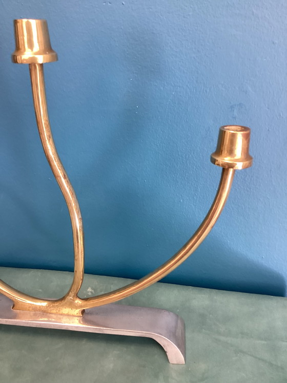 Image 1 of Candelabro David Marshall. Bellissimo design sinuoso. Marchio impresso.