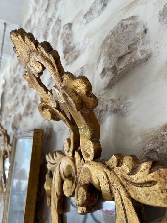 Image 1 of Pair of Louis XV style wooden mirrors, Spain 1950s