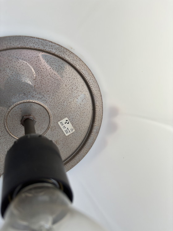 Image 1 of Grande lampada a sospensione vintage Peill & Putzler Artichoke in vetro bianco opaco con supporto cromato