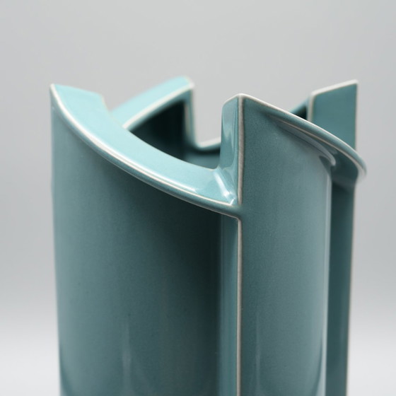 Image 1 of Jan van der Vaart para Rosenthal Jarrón de porcelana turquesa 1988