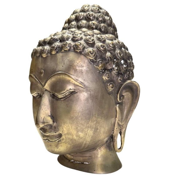 Tête de Bouddha en Bronze Thaï-Laotien – Antique – Sculptures, Aziatisch (photo 7 of 8)