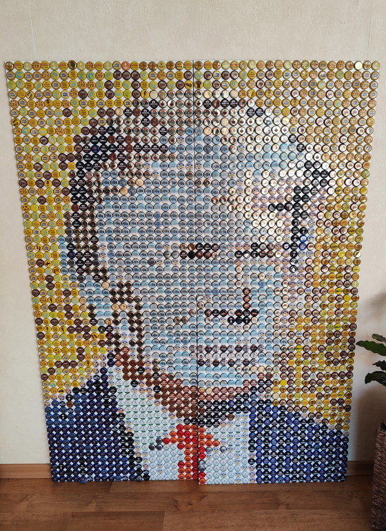 Image 1 of Donald Trump Pixel Art Pop Art / Bottle Cap Unique