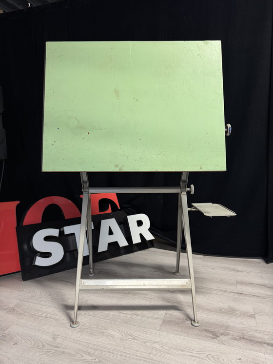 Image 1 of Industrial vintage Ahrend Circle Kramer retro Drafting Table