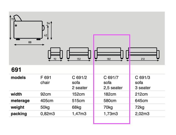 Image 1 of Artifort 691 2.5 Zits Bank