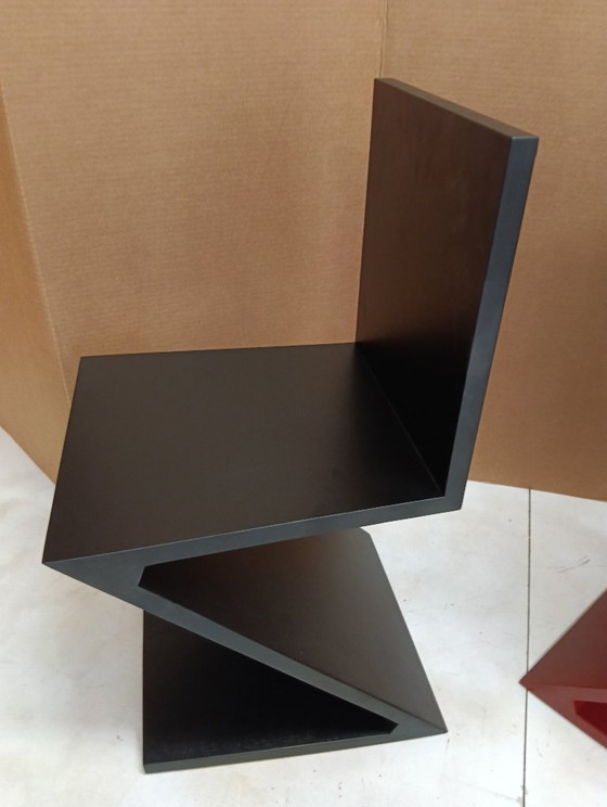 Image 1 of Sedia ALIVAR MVSEVM 514 ZIG ZAG (NUOVA, MAI USATA) Rosso Bordeaux o Nero