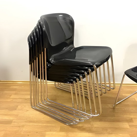 Image 1 of Retro Chair Drabert SM400K, West Germany, 1980s, Set of 8 (Marked)