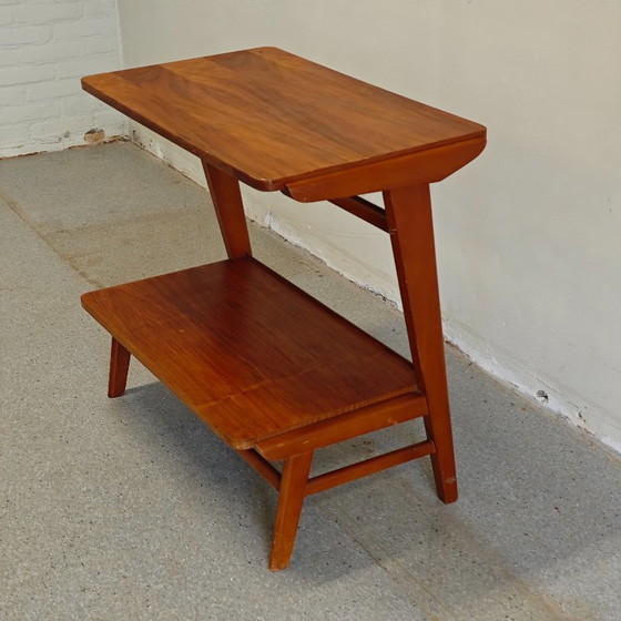 Image 1 of Vintage teak bijzettafel / audiomeubel