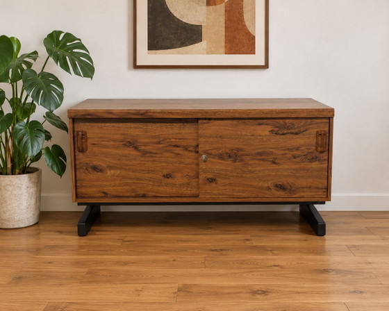 Enfilade MEX Mobelfabrik vintage design scandinave, Buffet bas, Métal, Bois, Noir (photo 2 sur 10)