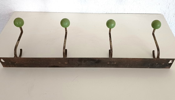 Image 1 of Fifties Coat Rack Metal With 4 Hooks