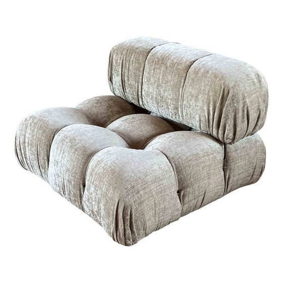 Image 1 of 2x Camaleonda sofa modules by Mario Bellini for B&B Italia in off-white velvet, Italy, 1970s