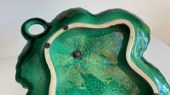 Image 1 of Vintage Enameled Ceramic Barbotine Dish