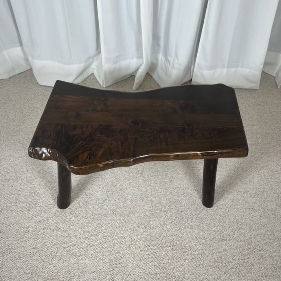 Image 1 of Mesa de centro rústica de madera maciza, estilo Wabi-Sabi, década de 1970.
