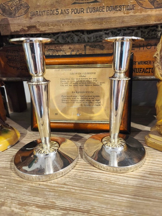 Image 1 of Silver Candlesticks, Pair.
