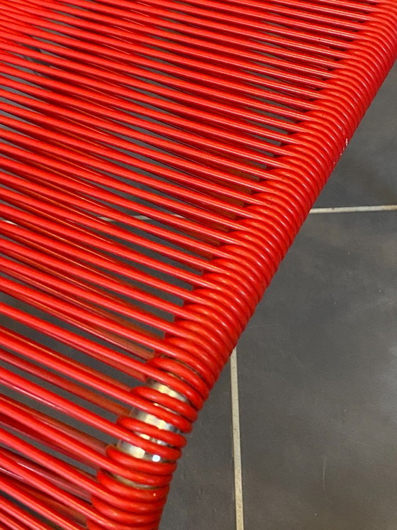 Vintage 1960 red chrome scoubidou or spaghetti chair – Dining chairs, Plastic (photo 15 of 20)