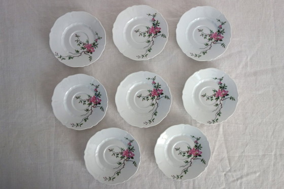 Image 1 of 8 vintage Haviland Limoges Eglantine pattern coffee cups