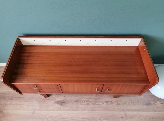 Vintage mid-century dressoir / kaptafel – Hout, Glas (photo 6 of 10)