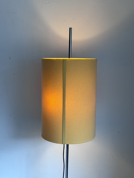 Vintage Minimalist Floor Light Staff Leuchten 1960 – Chrome, Textile (photo 10 of 12)