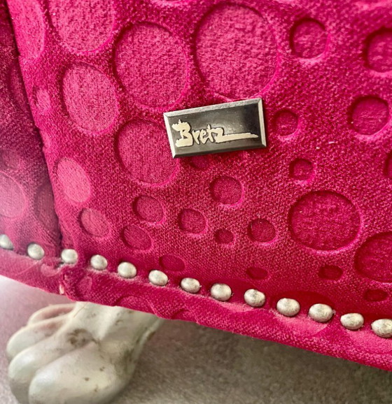 Image 1 of Original BRETZ Gaudí Sofa & Stool Set – Pink Velvet/Velour – Excellent Condition!