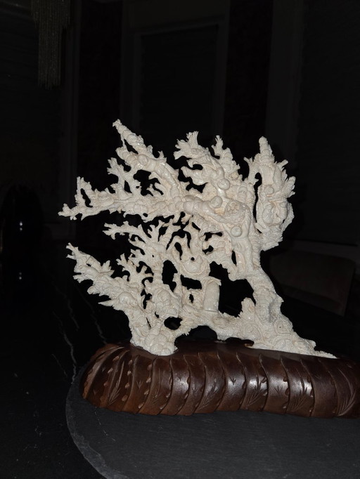 20th century sculpted group in white coral (ref 4121)