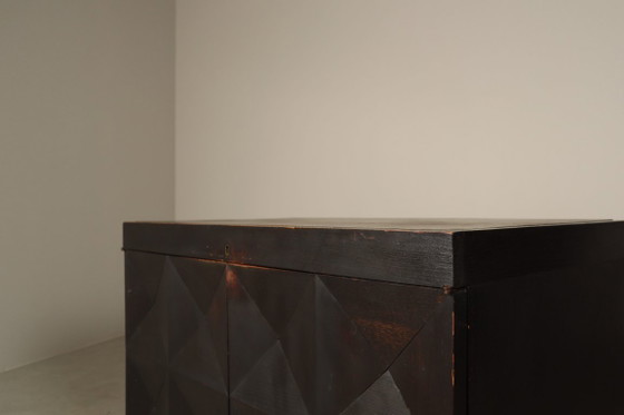 Jean Batenburg für MI Brutalistischer Getränkeschrank aus Ebonisiertem Eichenholz, Belgien, 1960er – Wood (photo 4 of 16)