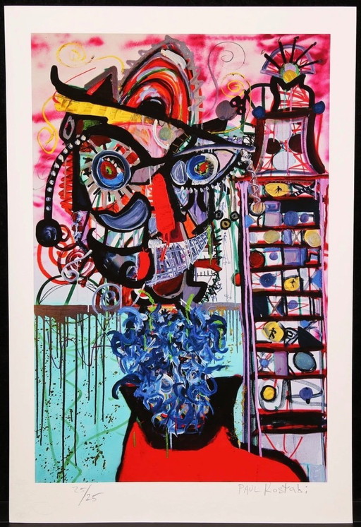 Paul Indrek Kostabi: "Unable To Fall Into The Dream - Edition 2025." Hand-signed, no. 8/25. In excellent condition. Print run of