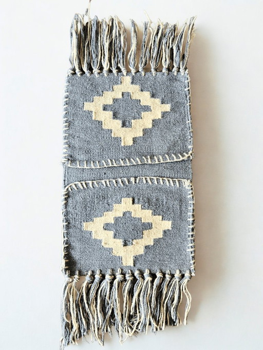 Organizer in lana egiziana fatto a mano - Organizer da parete e da banco - 35×55 cm