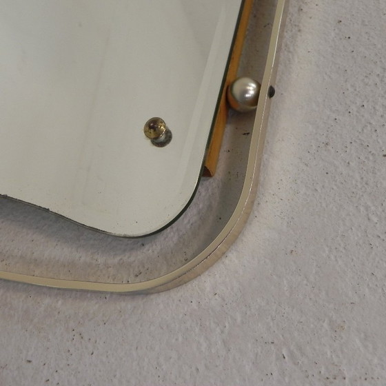 Image 1 of Vintage cut mirror in aluminum frame, 1950s