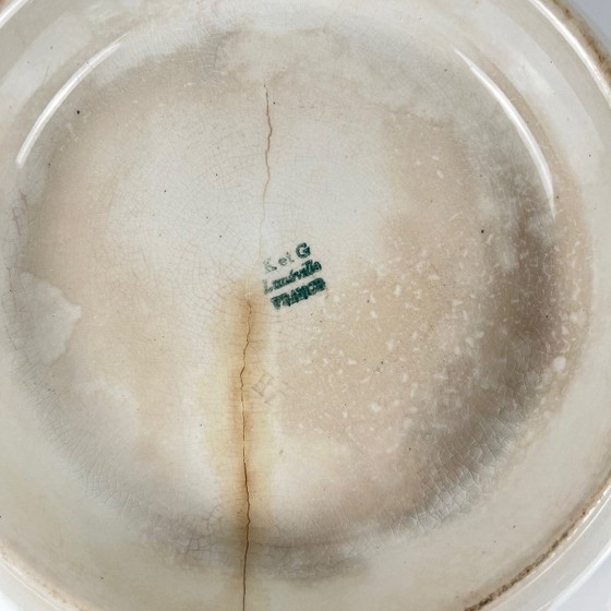 Image 1 of Ensaladera con patas, diseño "Oeillet", KG Lunéville, piedra de hierro, siglo XIX