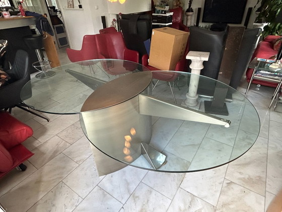 Beautiful Dining Table Made of Stainless Steel and Glass – Knoll, rvs (photo 10 of 12)