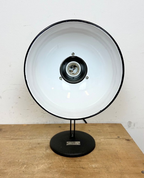 Image 1 of Vintage Black Enamel Table Photo Lamp, 1950s