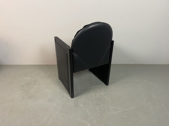 Mid-Century Bulo Belgium Armchair in Black Leather, Postmodern / Memphis Style, 1980s Ref.: CH2017 (photo 5 of 10)