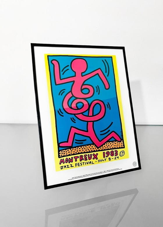 Image 1 of Vintage Keith Haring Montreux 1983 print, published under license in 1993.