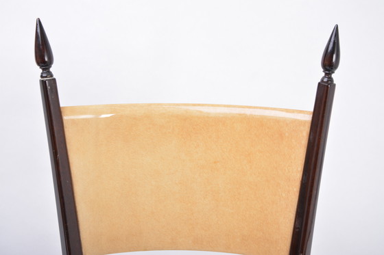 Image 1 of Set of Four Italian High Back Dining Chairs by Aldo Tura