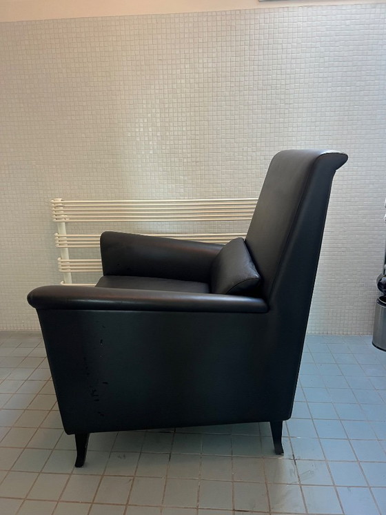 Image 1 of Auténtico sillón Poltrono Frau, cuero negro, impecable