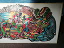 Pintura colorida sobre lienzo - África Verm. Masai