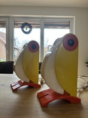 Ensemble de 2 lampes de table Toucan style Ferrari vintage