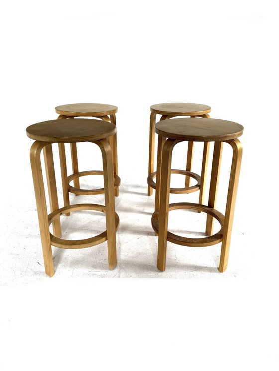 Image 1 of 4x sgabello da bar in compensato vintage '60