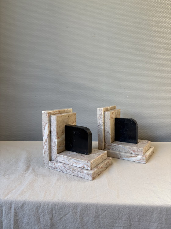 Image 1 of Vintage marble Art Deco style set of bookends