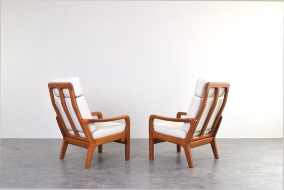 Image 1 of Set van 2 Deense teakhouten loungestoelen uit het midden van de 20e eeuw, ontworpen door Juul Kristensen, jaren 60.