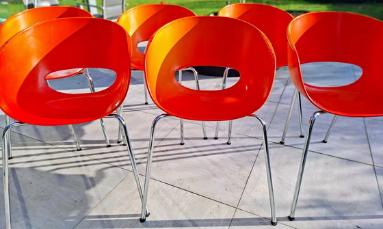 Image 1 of Set of 6 vintage Sintesi Orbit Large chairs – iconic Italian design