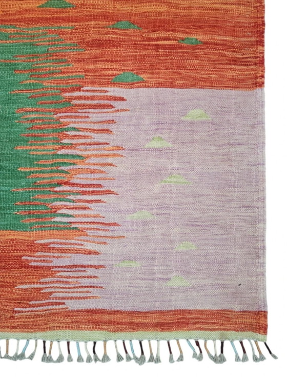 Image 1 of Hand-knotted Oriental wool Modern Abstract Kelim rug New 147x214cm