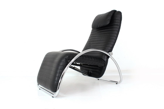 Image 1 of ¡como nuevo! Georg Appeltshauser Lounge Chair / Sillón Relax, estilo Bauhaus, cuero de primera calidad, marco cromado con funció