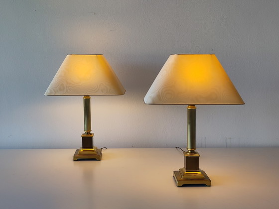 2x Herda Table Lamp XL Hollywood Regency – Metal, Textile (photo 5 of 11)