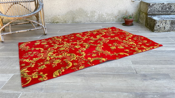 Image 1 of Tapis Vintage Façon Tapisserie 100% Laine - 142x89 cm
