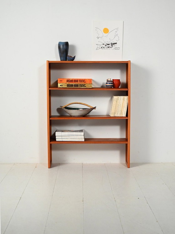 Image 1 of Scandinavian oak and teak bookshelf with adjustable shelves